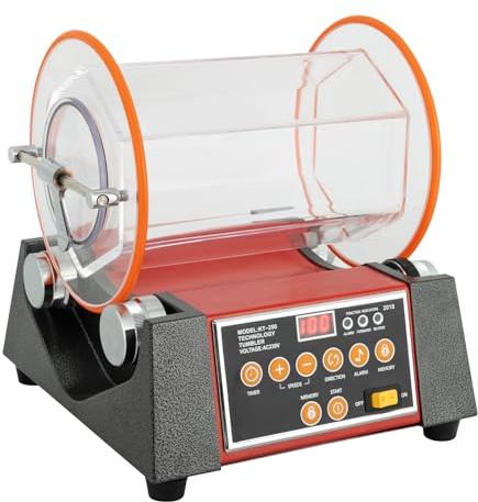LENDISIY Poliermaschine, Poliertrommel Schmuck-Poliermaschine 230V 180W Rotary Tumbler Polieren Schmuck Polierer Maschine, Timer und Drehzahl Einstellbare, für Schmuck, Münzen, Metallteile