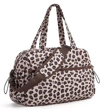 BAGSMART Puffer Reisetasche, Sporttasche Damen 24L Weekender Wickeltasche | Wasserabweisend Travel Bag Handgepäck Gym Bag Kliniktasche Geburt Krankenhaustasche Mit PVC Nasse Tasche Für Fitness