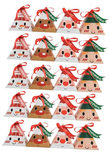 ROMISBABA 24stücke Weihnachts- aus Hochwertigem Papier Weihnachtsgeschenkverpackungen als Süßigkeitenboxen für Kekse Nougat und Mehr für Weihnachtsfeiern und Stil