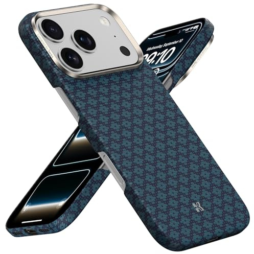 BENKS ArmorAir ArmorGrid Case for iPhone 17 Pro Max, Compatible with Magsafe, Ultra Slim & Lightweight 17 Pro Max Magnetic Case Built with Kevlar Aramid Fiber, Caseless Touch Feeling, Azure Blue