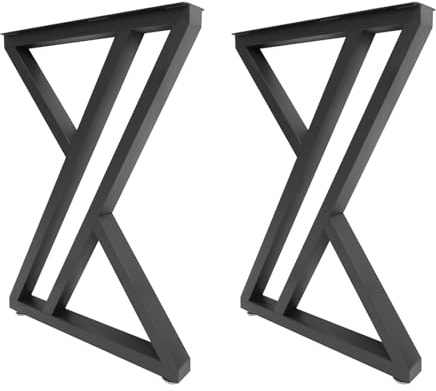 ARBGO Lot de 2 pieds de table en métal réglables en forme de X - Patins de table industriels robustes - Pour bricolage tables basses, tables à manger, bureaux et bancs - Charge maximale : 300 kg