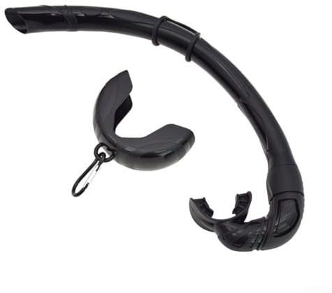 GLFLOW Compact Wet Roll-Up Snorkel Built from Soft Silicone with Lightweight Construction and Optimized Tube Diameter for Breathing Efficiency (Black)