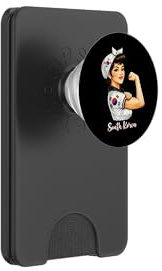 Strong South Korean Girl Woman Girlfriend South Korea Flag PopSockets PopWallet for MagSafe
