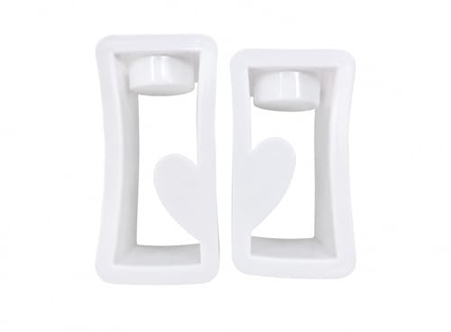 SERYUUT Set di 2 stampi in silicone a forma di cuore, per calcestruzzo, gesso, resina epossidica, per candele da 3,3 cm, per matrimonio, San Valentino, Natale