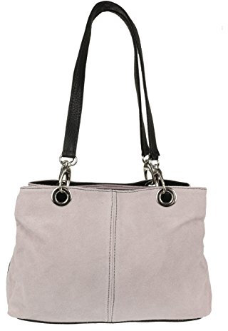 Borse Girly Borsa a tracolla in vera pelle scamosciata italiana, Rosa