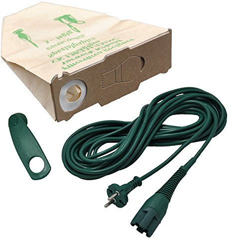Spar-Set, 10 Staubsaugerbeutel + 1 Kabelhalter + 10 Meter Kabel VK 130 geeignet für Ihren Vorwerk Kobold 130/131