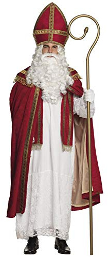 Boland 56840 - Kostüm Sankt Nikolaus, Gr. L/XL, Gewand, Umhang und Mütze, Weihnachtsmann, Bescherung, Weihnachten, Kostüm, Karneval, Mottoparty
