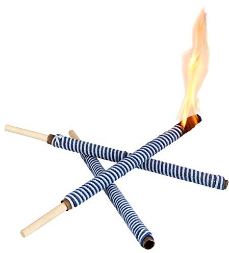 Favorit Fackeln, 3 Stück, blau/weiß – Gartenfackel, 40 cm lang, ca. 60 Minuten Brenndauer, + Tropfschutz - 2030