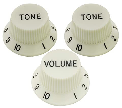 Musiclily Pro Imperial Zoll Strat Knobs Gitarre Knöpfe Potiknöpfe 1 Volume 2 Tone Control Knobs Set für USA Fender Stratocaster E-Gitarre, Mint Green