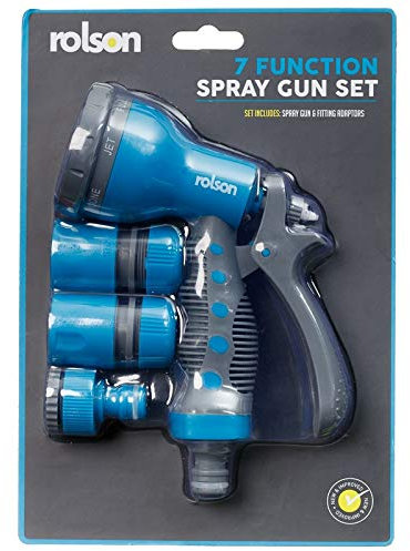 7 Function Spray Gun and Garden Hose Fitting Set, Compatible other Brands (blue)