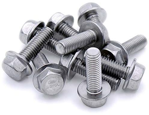 Bullone esagonale con flangia M8 (8 mm x 25 mm), in acciaio inox (A2) (confezione da 10)