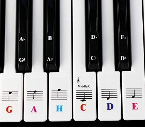 Klavieraufkleber Für Keyboards mit 61 Tasten - transparent und entfernbar