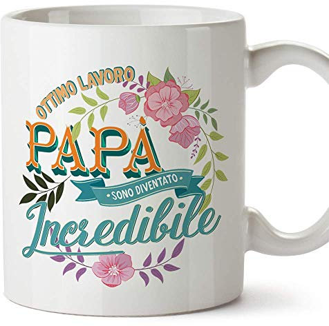 Mugffins Tazza papà (Miglior Padre del Mondo) - Buon Lavoro - Idee Regali Originali Festa del papà