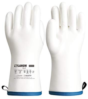 LANON Silicona Líquida Guantes Barbacoa, Guantes de Horno Profesionales con Dedos, Impermeable, para Cocina, Parrilla, Hornear, Microwave, 30cm, Tamano M