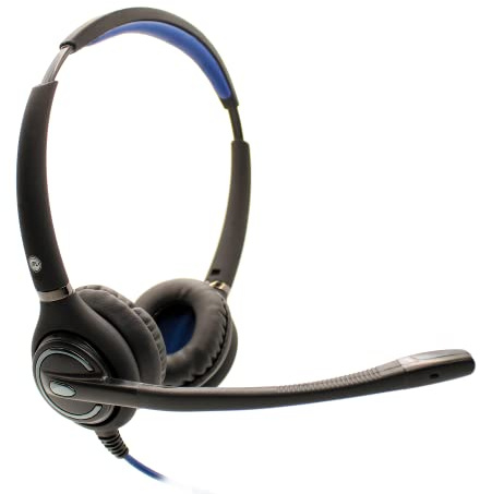 JPL 502S PB Professional Binaural Corded Headset with Quick Disconnect System and Surround Shield Noise Cancelling Microphone – Black
