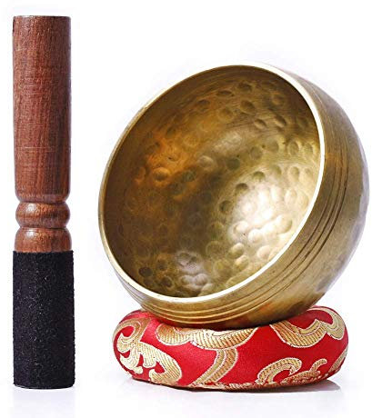 YONII Ensemble de bols chantants tibétains, bols faits à la main en laiton de guérison par résonance, Gong de méditation authentique Maha Bodhi avec maillet en cuir et coussin en soie parfait