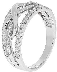 Zeeme Silber Damen Ring 925/- Sterling Silber Glänzend Zirkonia weiß 360272362