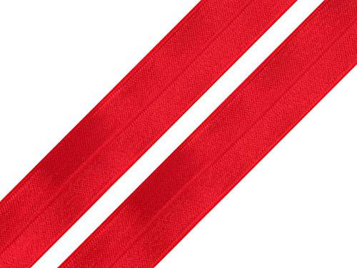 maDDma 1m Falzgummi 20mm Faltgummi elastisches Einfassband Schrägband Saumband Farbwahl, Farbe:kirschrot