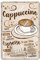 Cappuccino Blechschild - Retro Deko Kaffee Espresso Schild - Metallschild zur Dekoration von Küche Kaffeeladen Kaffeehaus American Cafe Diner Bistro - Anleitung Rezept zum Selbermixen - 20x30cm