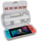BOVKE Switch Case für Nintendo Switch, Hard Protective Nintendo Switch Tragetasche mit Spielkassetten-Aufbewahrung & Playstand-Funktion, Extra Mesh Pouch für Nintendo Switch Zubehör, Grau