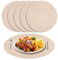 NAKIHOUSE Tischsets Abwaschbar Rund Geflochten Tischset 6er Set, 38cm Rund Platzsets Abwischbar, rutschfest, Hitzebeständig Schmutzabweisend Beige Platzdeckchen für Hochzeit, Restaurant, Küche