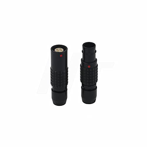 HangTon Schwarz 4-poliger Lemo Stecker auf Buchse, Kabelstecker, kompatibel für Audio- und Videoausrüstung