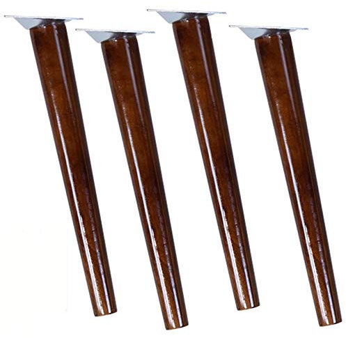 WLICWEI 4pcs Holzmöbelteile Sofabeine, schräg verjüngte Holzmöbelbeine, M8 Schrauben Eichentisch Stuhlbeine, Schrankfüße, Schreibtischbeine, Ersatzbeine, 3 Farben, Höhe 25-70 cm (Nussbaum 40.1cm/15.