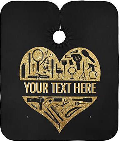 Personalisierter Friseurumhang mit Glitzer-Herz, professioneller Friseursalon-Umhang, wasserdichter Haarschnitt-Werkzeuge, Bart-Rasier-Lätzchen für Zuhause und Friseurladen, 165 x 140 cm