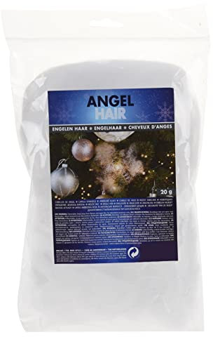 MIJOMA Engelshaar Feenhaar Weihnachtsdekoration, fein gelockt, Lametta für den Tannenbaum, zum Dekorieren zu Weihnachten, weiß 20 g