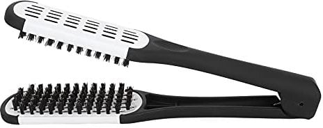 Hair Straightening Brush Clamp, Straight Hair Multifunctional Double Sided Brush Clamp Hair Styling Tool for Men for Improves Hair Health for Women(white)