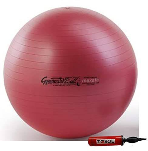 Tosol Pezzi Ball Maxafe Gymnastikball Sitzball inkl Pezziball Pumpe (65 cm rot)