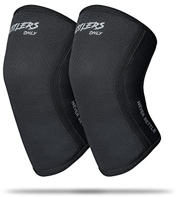 Hustlers Only - Rodilleras de compresión de neopreno de 5 mm para alivio instantáneo del dolor en las articulaciones para entrenamiento de gimnasio, levantamiento de potencia, sentadillas, fitness y