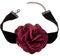 Wendalern Boho Black Velvet Choker Necklace with Red Flowers & 3D Roses - Elastic Satin Collar Necklace for Women & Girls - Cosplay & Gifts