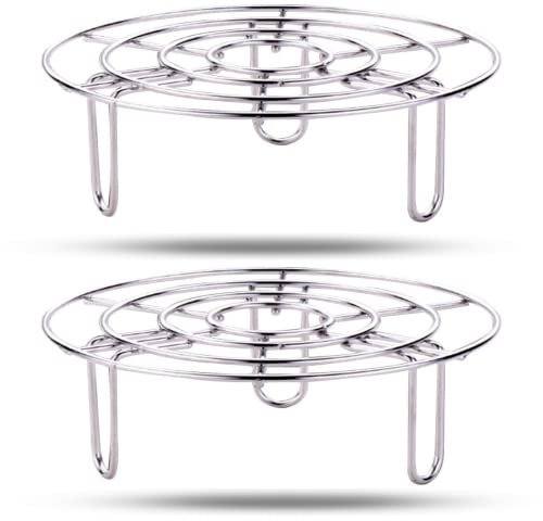 2 Pieces Steamer Rack Stainless Steel Round Rack Cooking Cooling Racks Air Fryer Cooking Steamer Rack for Air Fryer Pressure Cooker