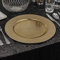 Platos de cargador de cena de Navidad de 33 cm, manteles individuales, mesa de comedor, decoración reutilizable para fiestas (dorado brillante Geo, 12 platos de cargador)