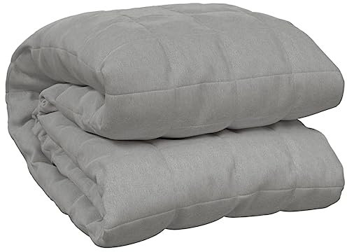 vidaXL Gewichtsdecke Therapiedecke Schwere Decke Schlafhilfe Entspannungsdecke Einschlafhilfe Schwerkraftdecke Grau 122x183cm 9kg Stoff