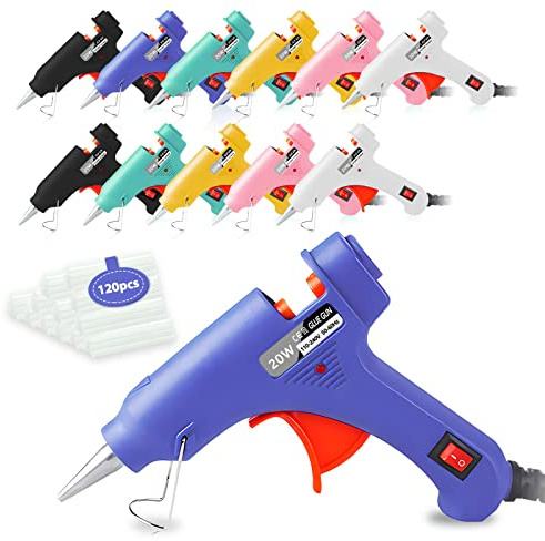 Hot Glue Gun, 12 Pack Mini Glue Gun with 120 Glue Sticks, Craft Glue Gun, Hot Glue Gun Kit, Glue Gun Set