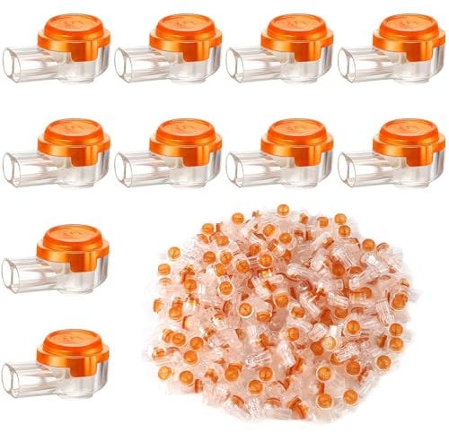 180 Pcs Telephone Cable Repair Splice Joiner Wire Jelly Gel Crimps Waterproof Clear Connectors Joints for 0.4mm-0.7mm Wire Diameter Orange