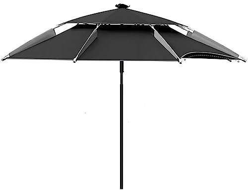 UTMACH Sombrillas Sombrilla de Patio Estable con 16 Varillas, sombrilla de Pesca de Dos Pisos con Enchufe a Tierra y Bolsa, sombrilla de Playa ventilada Toldos