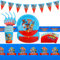 Heartsking Birthday Party Tableware 42 Stück Paw Dog Geburtstag Deko Partygeschirr Set ,Geschirrset mit Party Pappteller Becher Servietten Tischdecke Kindergeburtstag Geburtstagsdeko