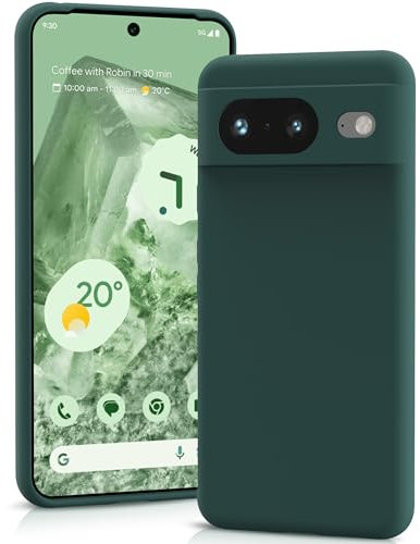 YATWIN für Google Pixel 8 Hülle, Premium Silikon Handyhülle mit Kameraschutz, Seidig-Weicher Berühren Ultra Dünne Stoßfeste Kratzfeste Schutzhülle, Grün