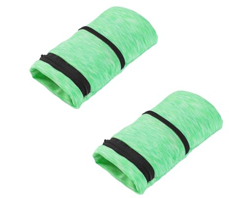 Handgelenk Beutel, Sport Handgelenktasche mit Reißverschluss, für Laufen, Joggen, Spazieren, Gassi gehen, Fahrrad und Yoga etc (S, Emerald Green+Emerald Green)