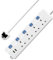 Extension Lead with USB Slots, 4 Way Sockets Outlets with 2 USB Ports, 2M Extension Cable with Switch Surge Protected Power Strips, Multi Plug Adapter Electrical Cords, White