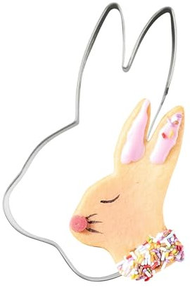 Dr. Oetker Emporte-pièce en forme de tête de lapin doré - Fer blanc/étamé - 8 x 5 x 2,5 cm - Conçu en Allemagne - Idéal pour la cuisson de Pâques