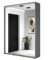 Meble Slupia Kleiderschrank Schiebetüren ZUZA - 200 x 242 x 45 cm Schrank Schlafzimmer, Vorraum, Garderobe, Geteilte Tür, Kleiderstange Schrank mit Zwei Spiegel - Holzwerkstoff, Anthrazit