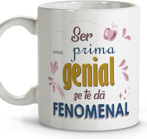 LolaPix Taza Prima de Café con Mensaje - Regalo para Primas - Cerámica 330 ml
