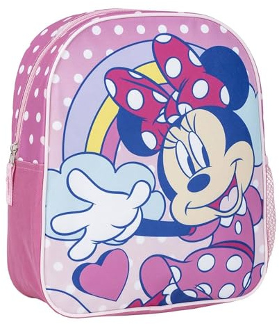 Minnie Mouse Schulrucksack für Kinder, Rosa, 25 x 20 x 29 cm, aus Polyester, mit Reißverschluss, Minnie Druck, entworfen in Spanien, Estándar, Casual