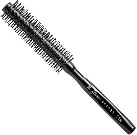 THE SHAVE FACTORY Antistatische Runde Holzbürste – Schwarz Modell 19 – Antistatische Haarbürste zum Föhnen, Locken & Glätten – Für Salon & Zuhause – Glänzendes, Geschmeidiges Haar Jeden Tag