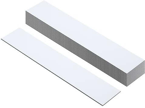 PATIKIL 10x2inch Blank Name Plates, 15Pcs Custom Engraved Name Plate Rectangle Laser Engraving Blanks for Personalized Office Desk DIY Painting Supplies, White, Black