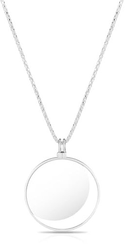 Monokel Lupe, Halskette Lupe, 5X Metall Lupe, HäNgende Lupe mit Kette Anhänger Linse Silber Lupe Mini Halskette Lupenanhänger Glaslinse, Monokel mit Loupe Kette für Lesen von Büchern Zeitungen